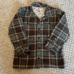 🍁 GYMBOREE boys plaid fleece shirt / shacket - size 5/6